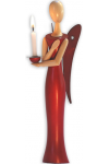 Sternkopf-Engel Red Ruby, stehend, mit Kerzenhalter